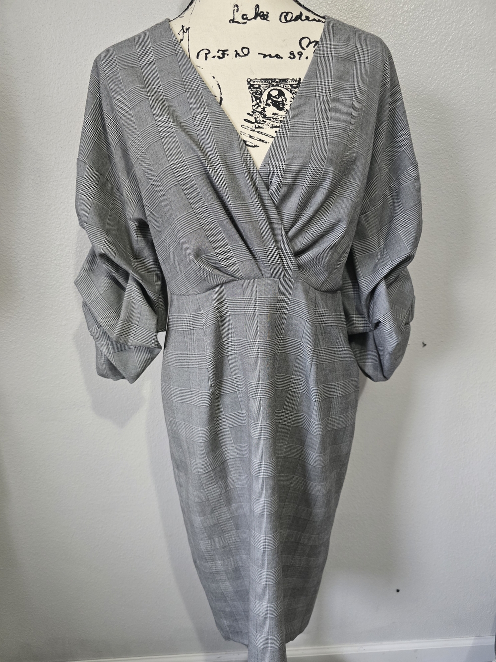 ZARA  Crossover Checked Shift Dress Tube Dress Large